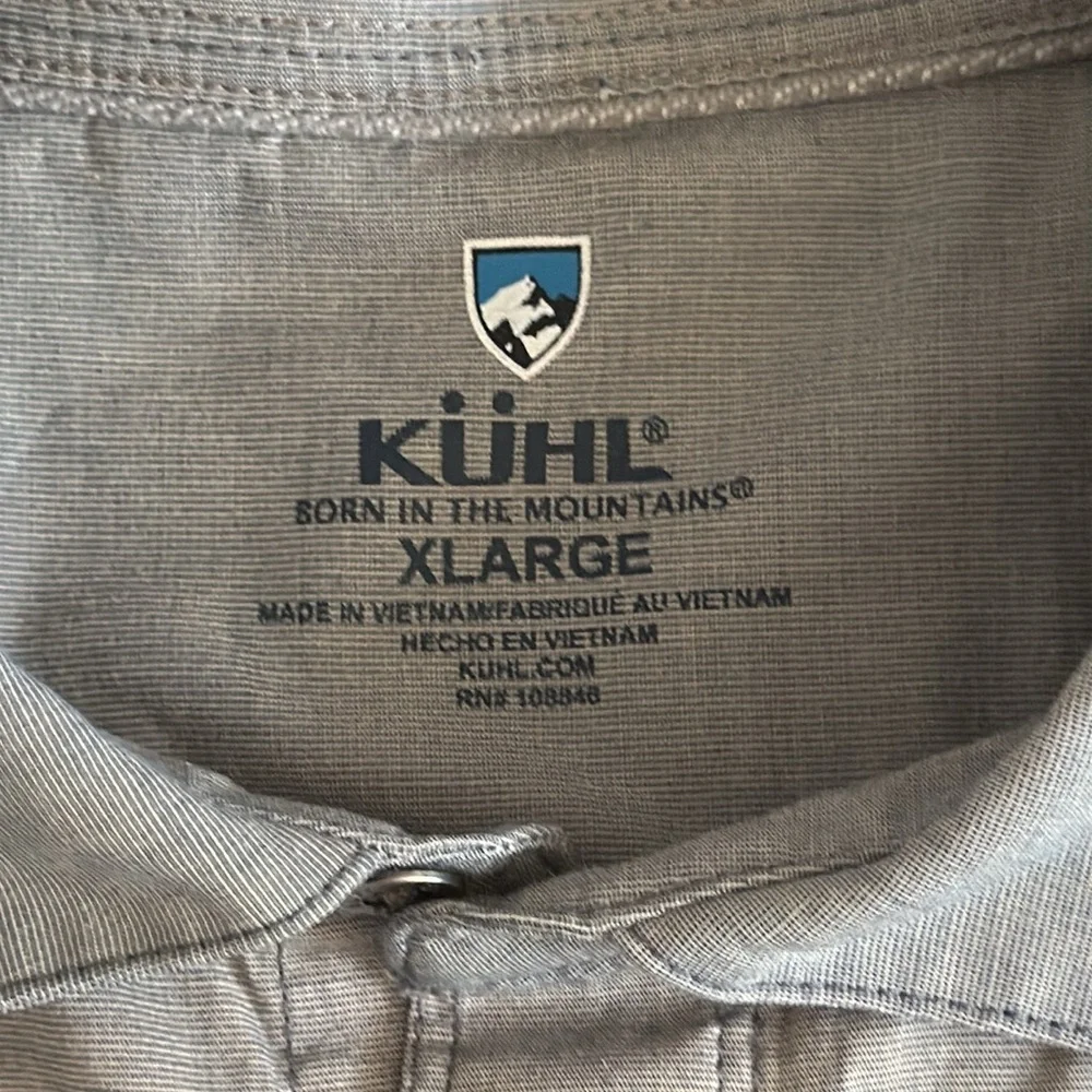 Kuhl | The Ombre Short Sleeve Button Up Casual Stripe Outdoor Shirt 7348 (XL) - Picture 4 of 16